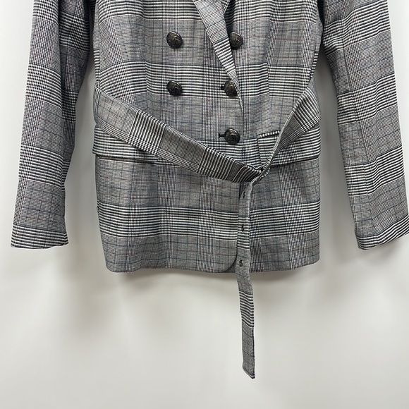 Laundry by Shelli Segal Houndstooth Plaid Double Breasted Longline Blazer 12 - Picture 5 of 12